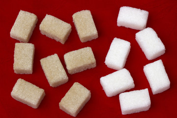 White and brown sugar