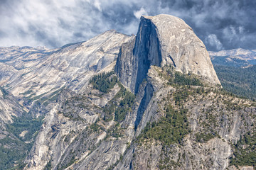 Sunny view of yosemite valley national park