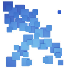 Colorful square abstract pattern blue