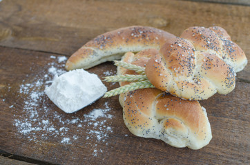 Bread roll and bun from small bakery