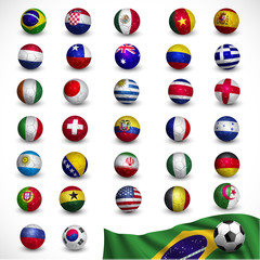 soccer ball (Football) with flag Brazil 2014, Soccer Tournament