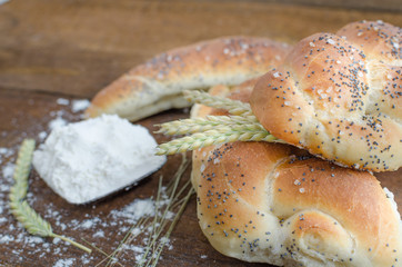 Bread roll and bun from small bakery