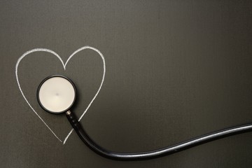 heart and a stethoscope
