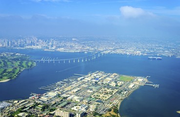 Fototapeta premium Aerial view of Coronado Island, San Diego
