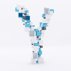 3D letter Y build out of cubes