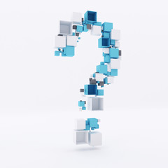 Obraz premium 3D question mark build out of cubes