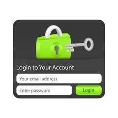 Log in to your account form for websites and applications