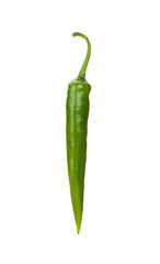 green chili pepper isolated on white background