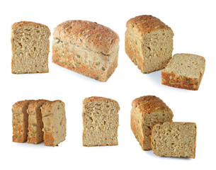 Bread slice isolated on white, clipping path included