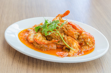 Fried shrimp garlic