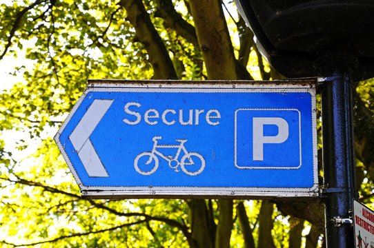 Secure bicycle parking sign © Arena Photo UK
