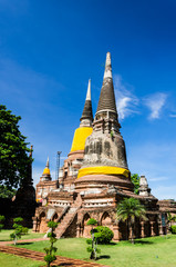 Naklejka premium Wat Yai Chaimongkhon, temple in Ayutthaya Thailand.