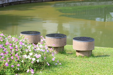 Chairs in the Garden after Raining.