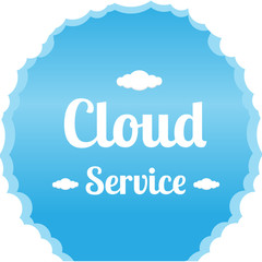 Vector of Blue sky cloud service.