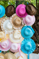 Colorful straw weave hats