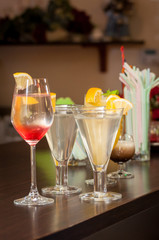 cocktails at the bar