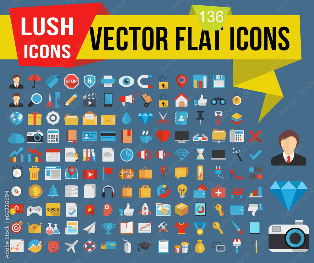 Wall mural Lush icons - Vector flat icons