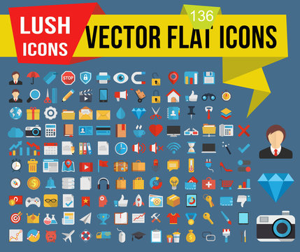 Lush icons - Vector flat icons