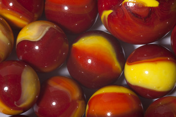 Red Yellow Swirl Marbles