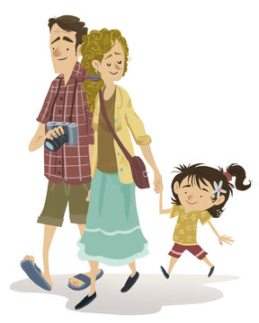 familia paseando
