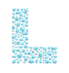 abstract letter l created with water drops