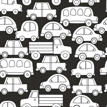 Seamless background of cars