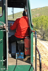 Driver of a railway machine diesel