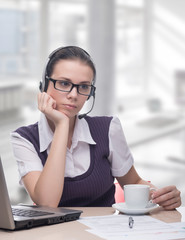 Businesswoman talking on the phone,operator