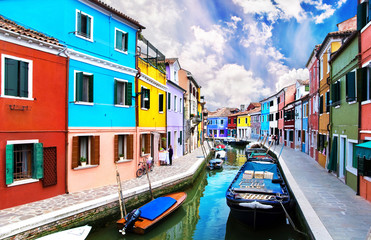 Fototapeta na wymiar Venice, Burano island canal