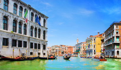 Fototapeta premium Venice Grand canal with gondolas, Italy
