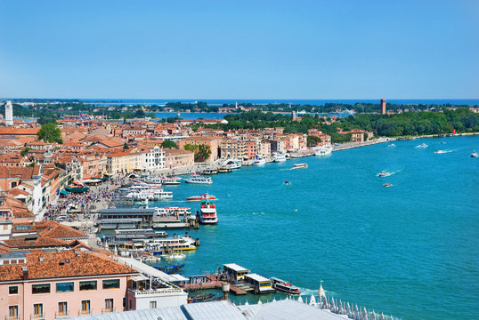 Venice cityscape - view from Campanile di San Marco. Italy