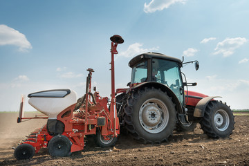 tractor and seeder