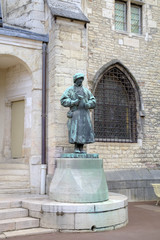 Statue of sculptor Claus Sluter in the Palace of Dukes and Estat