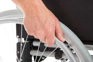 Disabled Man In Wheelchair