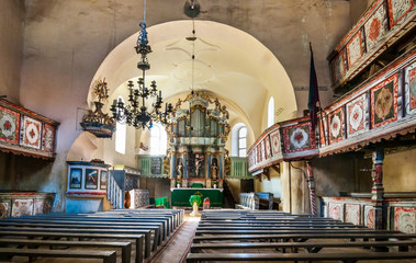 Homorod Church interior, Transylvania, Romania