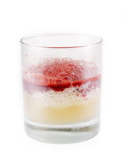 macadamia cream soup with red basil