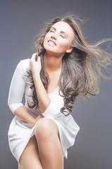 Naklejka premium Relaxing Brunette Woman