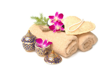 Fototapeta na wymiar Thai spa massage setting