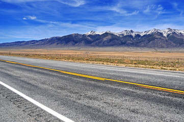 Driving in the Rocky Mountains, USA