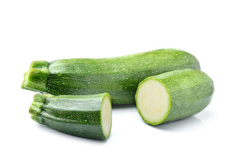 fresh vegetable zucchini isolated on white background