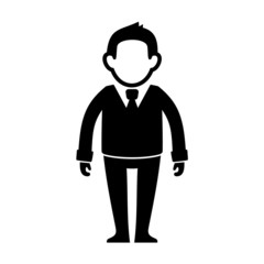 Obraz premium Businessman Black Silhouette Web Icon. Vector