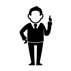 Businessman Black Silhouette Web Icon. Vector