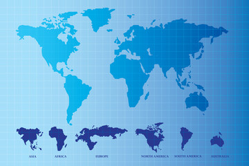 Blue print World map