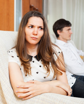 Dissapointed girl conflicting with boyfriend