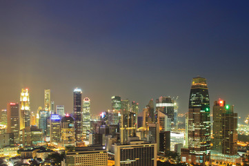Aerial view Singapore city