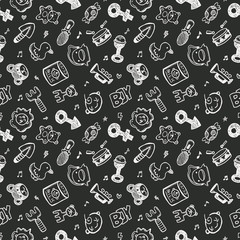 seamless doodle baby pattern background