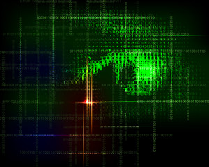 Abstract  technology trendy background with  binary code.