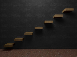 Staircase to success interiors perspective on texture Wall