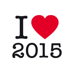 I love 2015, Happy new year 2015 card