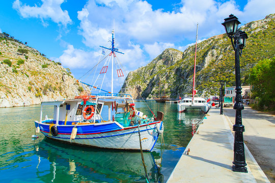 Fishing boats in a port in Greece